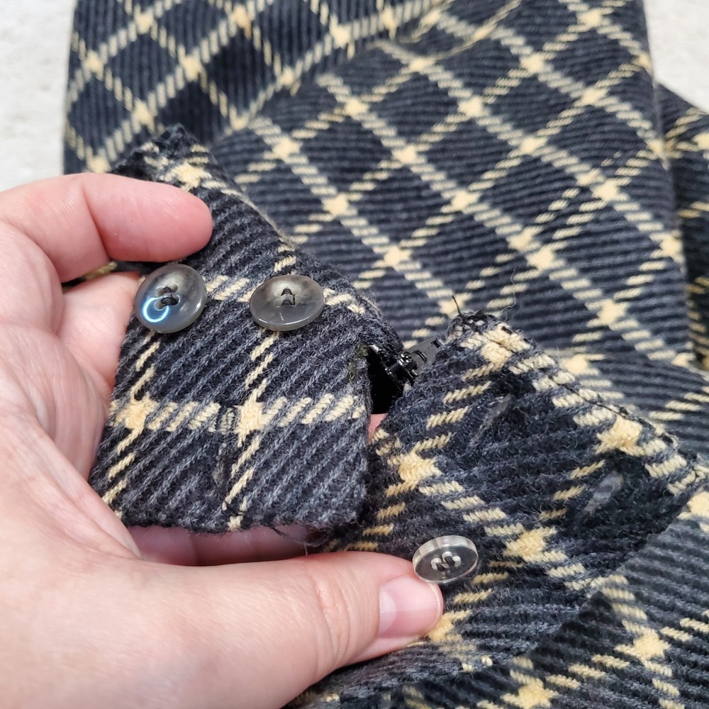 Jones New York Gray Cream Plaid Wool Skirt 10 Academia Classic Office Old Money - Picture 4 of 8